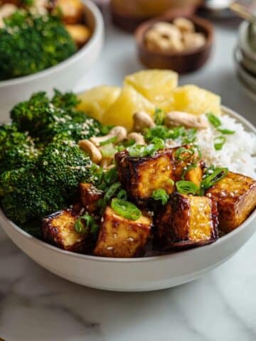 Hawaiian Tofu Rice Bowl with Homemade Gluten-Free Teriyaki Sauce Recipe
