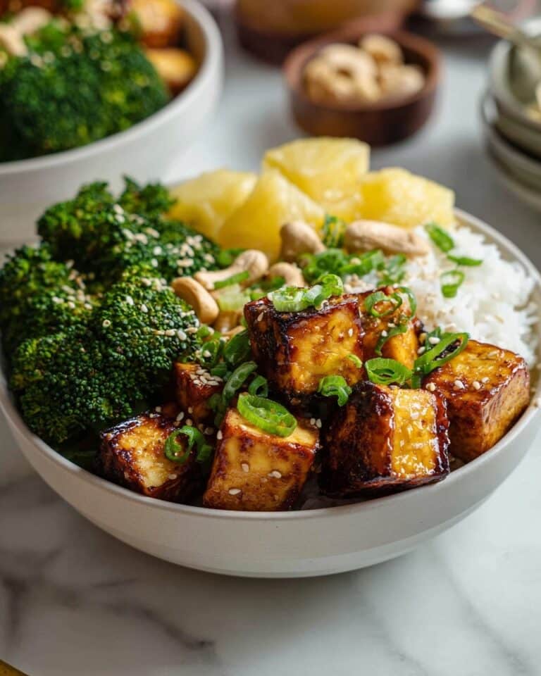 Hawaiian Tofu Rice Bowl with Homemade Gluten-Free Teriyaki Sauce Recipe