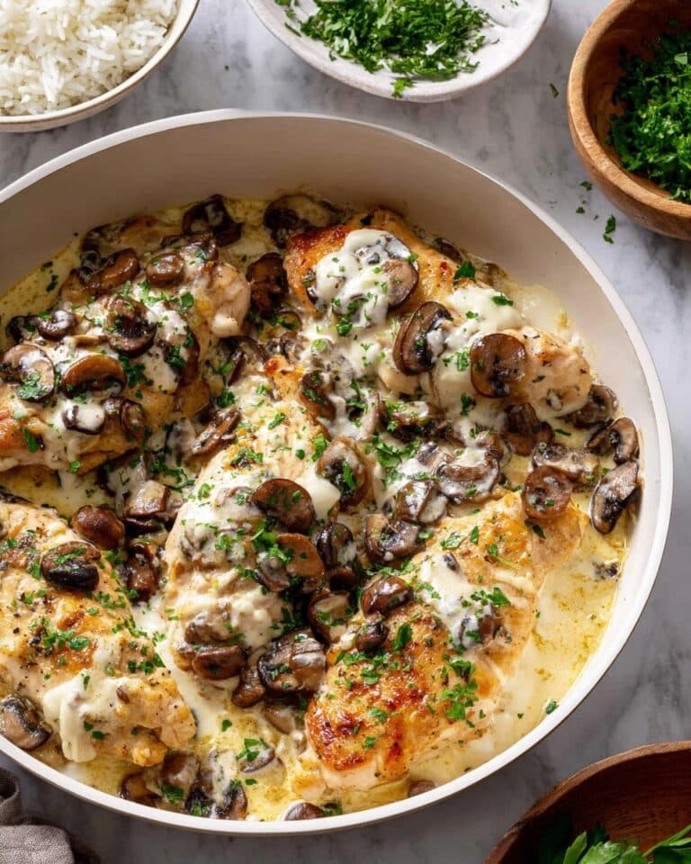 Easy Cream Cheese Chicken with Mushrooms and Mozzarella Recipe
