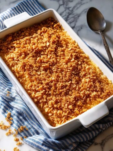 Funeral Potatoes - Cheesy Hashbrown Potato Casserole Recipe