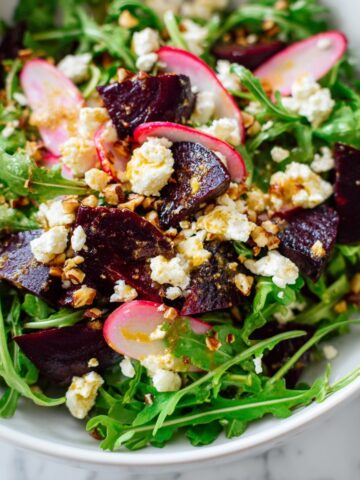 Roasted Beet Salad with Goat Cheese, Pistachios, and Honey-Sherry Vinaigrette Recipe