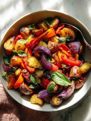 Easy Sheet Pan Roasted Mini Potatoes & Bell Peppers Recipe