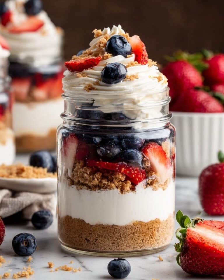 No Bake Berry Cheesecake Trifle in Mason Jars Recipe