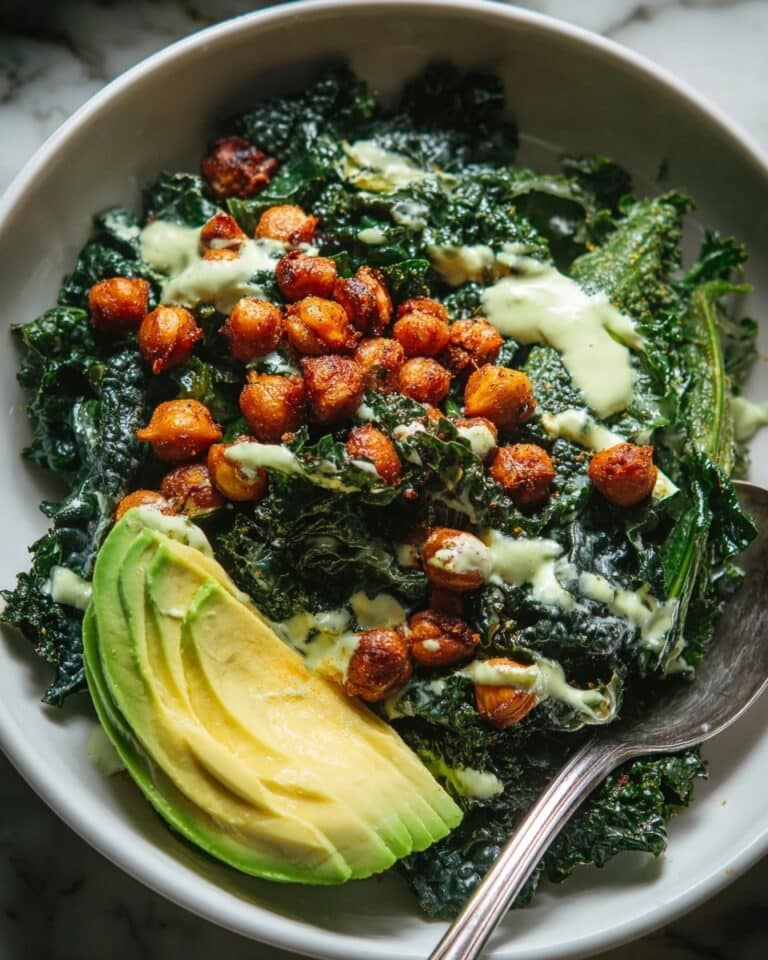 Massaged Kale Chickpea Salad with Lemon Vinaigrette Recipe