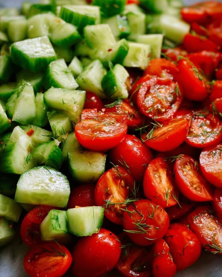 Easy Cucumber Tomato Salad with Balsamic & Dill Recipe