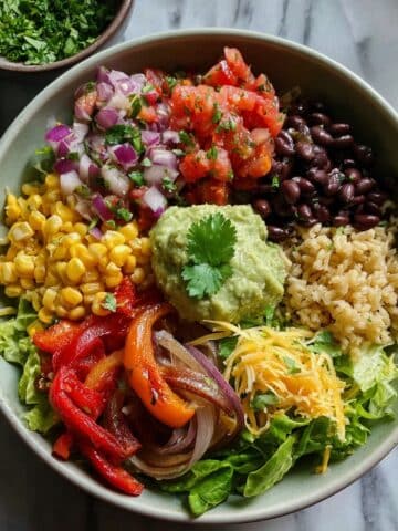 Vegetarian Burrito Bowl with Avocado Sauce Recipe