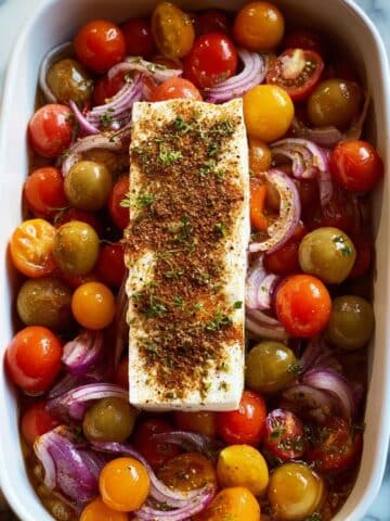 Tomato and Goat Cheese Bake with Spinach and Farro Recipe