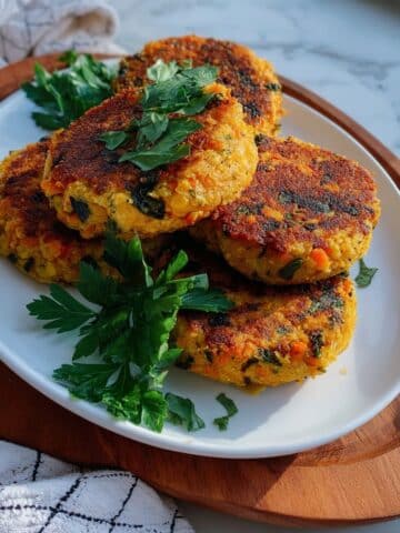 Healthy Chickpea Patties with Fresh Vegetables Recipe