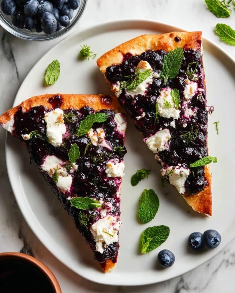 Flatbread with Blueberry Feta and Hot Honey Recipe
