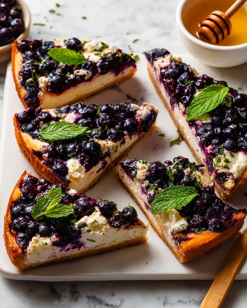 The image shows two small round flatbreads placed on a gray baking tray with slightly browned spots on their golden surface, indicating they are baked. On the right side, the same flatbreads are spread with a thick layer of dark purple-blueberry jam that covers most of the surface unevenly. One of the flatbreads has a spoon lying on top, with some jam visible on the spoon. The gray baking tray sits on a white marbled surface. Photo taken with an iphone --ar 4:5 --v 7