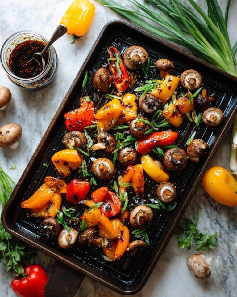 Soy-Grilled Mushrooms and Peppers Recipe