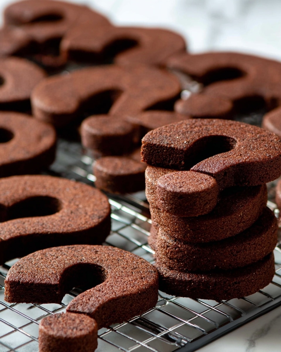 There are stacks of dark brown, chocolate cookies shaped like a Christmas tree, a candy cane, a teddy bear, and a number 1, all placed on a metal cooling rack. Each cookie stack is made up of three thick layers with a soft texture, clearly showing the edges. The background and surface have a clean white marbled texture. Photo taken with an iphone --ar 4:5 --v 7