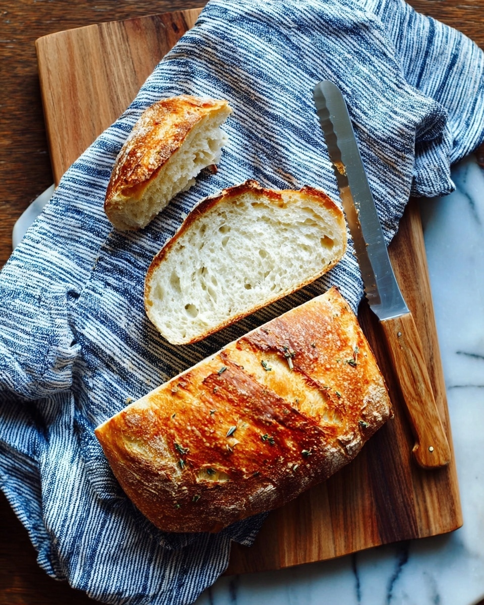 A round loaf of bread with a golden-brown crust is sitting inside a lined white pot with dark red handles. The bread has three long, light golden slashes on top, showing the soft texture underneath. The crust looks crispy with small textured bubbles. The pot is placed on a surface made of white marbled texture. The parchment paper inside the pot is crumpled and surrounds the bread, adding a rustic touch. photo taken with an iphone --ar 4:5 --v 7