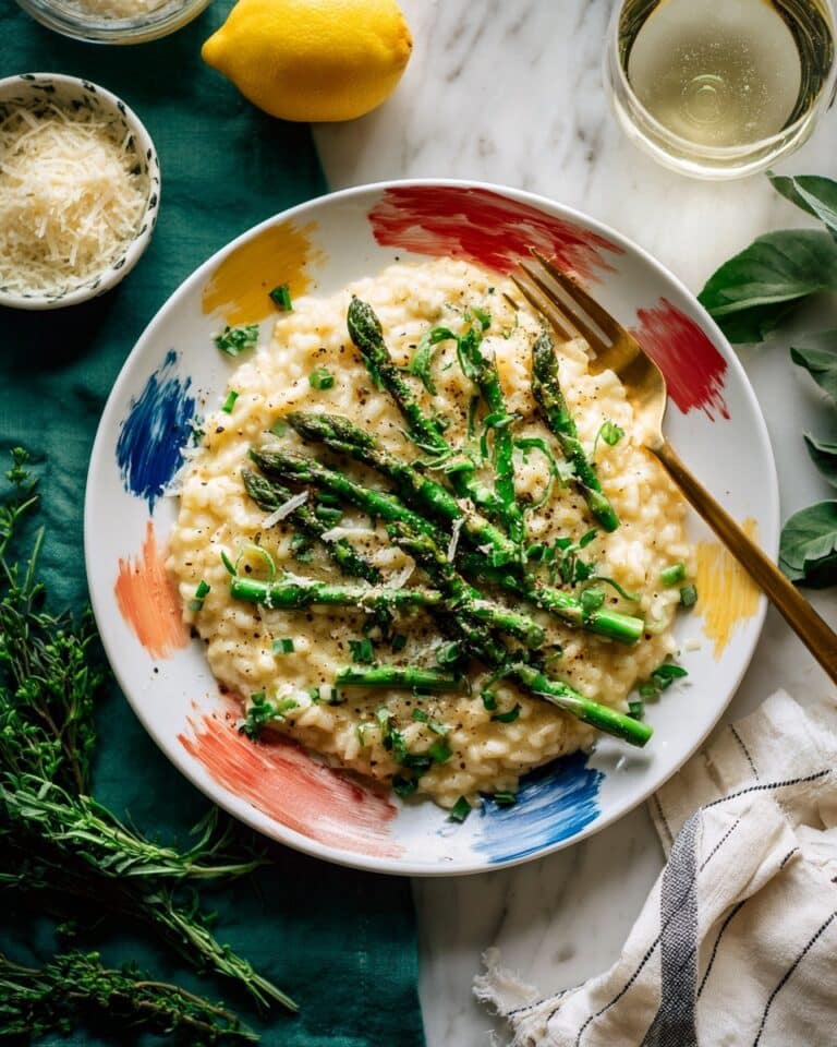 Lemon Asparagus Risotto with Goat Cheese and Tarragon Recipe