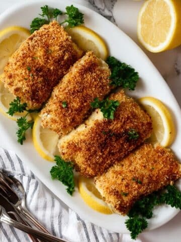 Panko Crusted Baked Cod with Lemon and Paprika Recipe