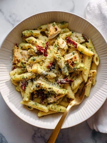 Grilled Chicken Pesto Pasta Bake Recipe
