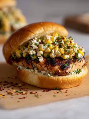 Grilled Chili Lime Chicken Sandwiches with Smoky Corn Salad Recipe