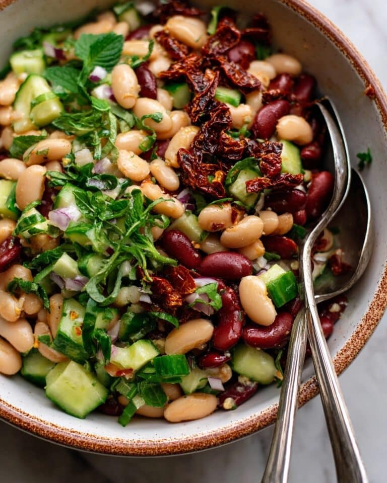 Mixed Bean Salad with Fresh Herbs and Lemon Vinaigrette Recipe