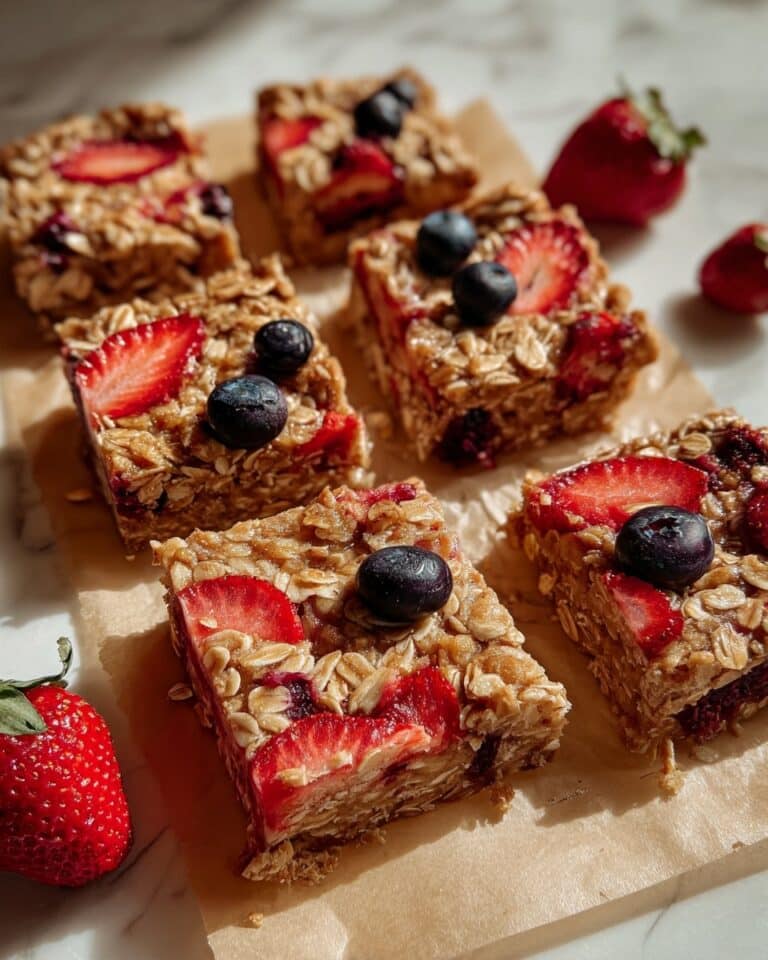Baked Oatmeal Bars with Bananas and Berries Recipe