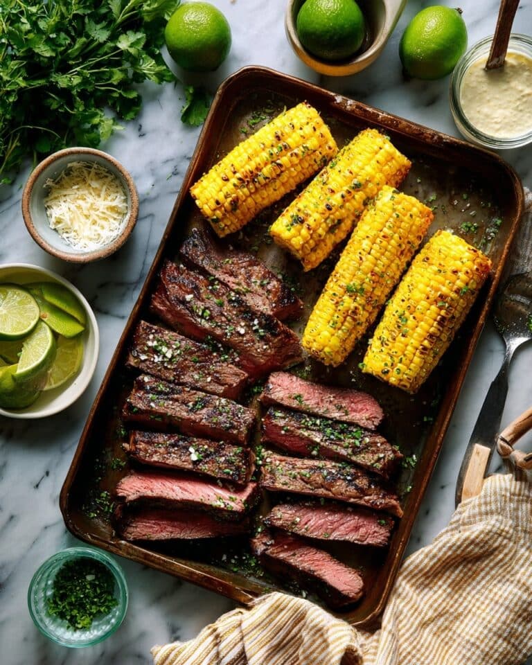 Grilled Flank Steak and Corn with Chili Lime Sauce Recipe