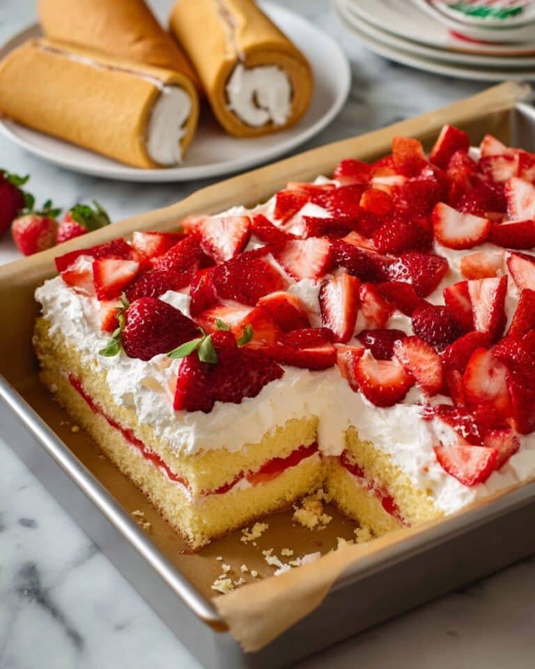 Strawberry Shortcake Rolls Sheet Cake (Little Debbie Copycat) Recipe