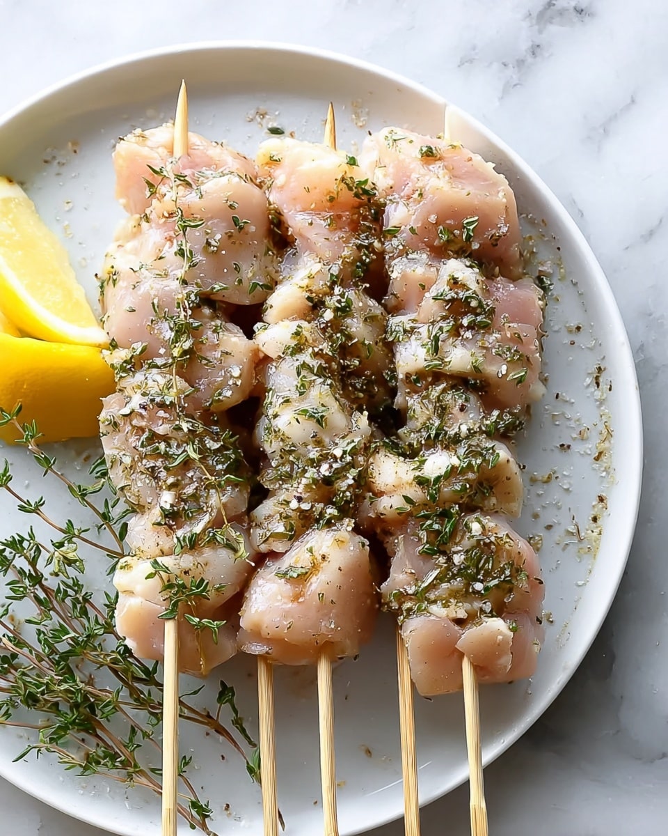 Easy Herby Lemon Chicken Skewers Recipe - Recipe Image
