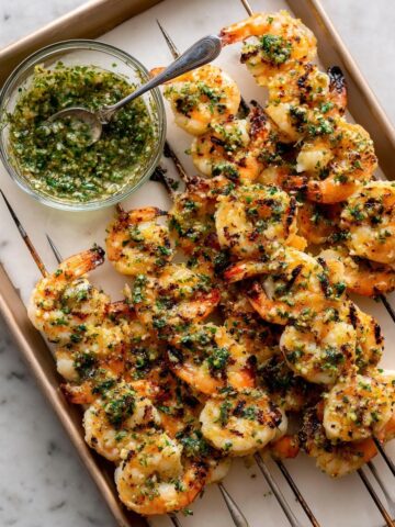 Grilled Garlicky Herb Shrimp with Toasted Sourdough Recipe