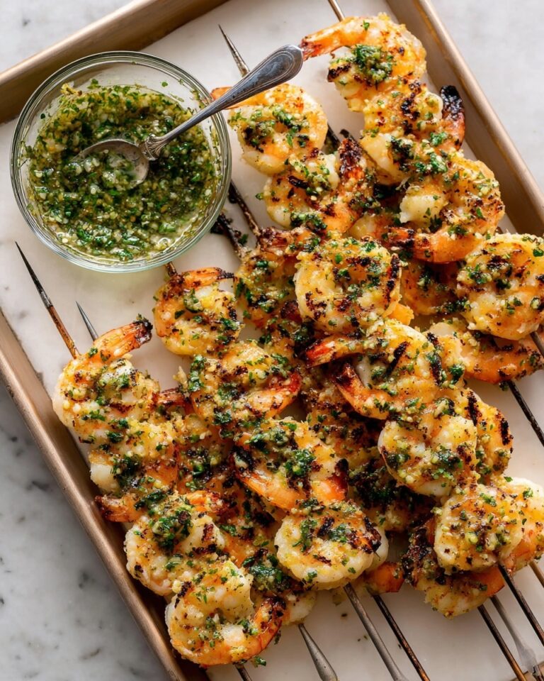Grilled Garlicky Herb Shrimp with Toasted Sourdough Recipe