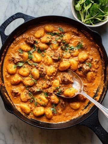 One Pan Vegan Creamy Sausage Gnocchi Recipe