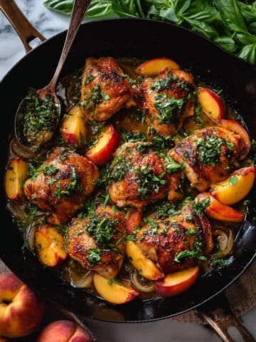 Peach Chicken with Basil Gremolata Recipe