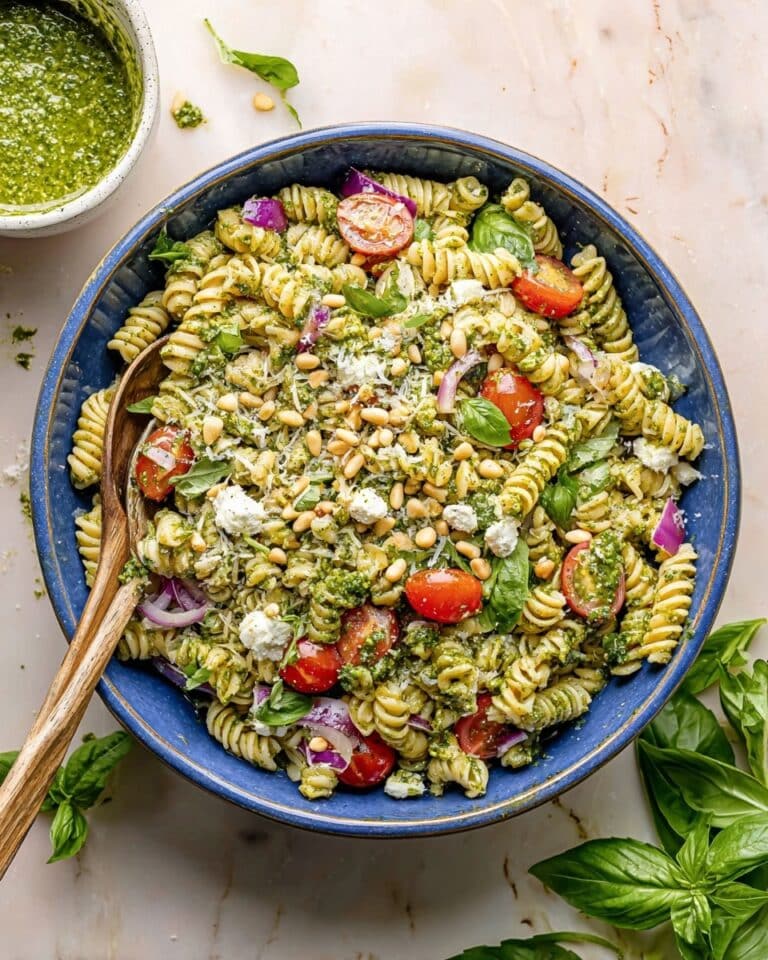 Veggie-Loaded Pesto Pasta Salad Recipe