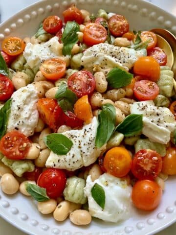 Butterbean Caprese Salad With Avocado Basil Vinaigrette Recipe