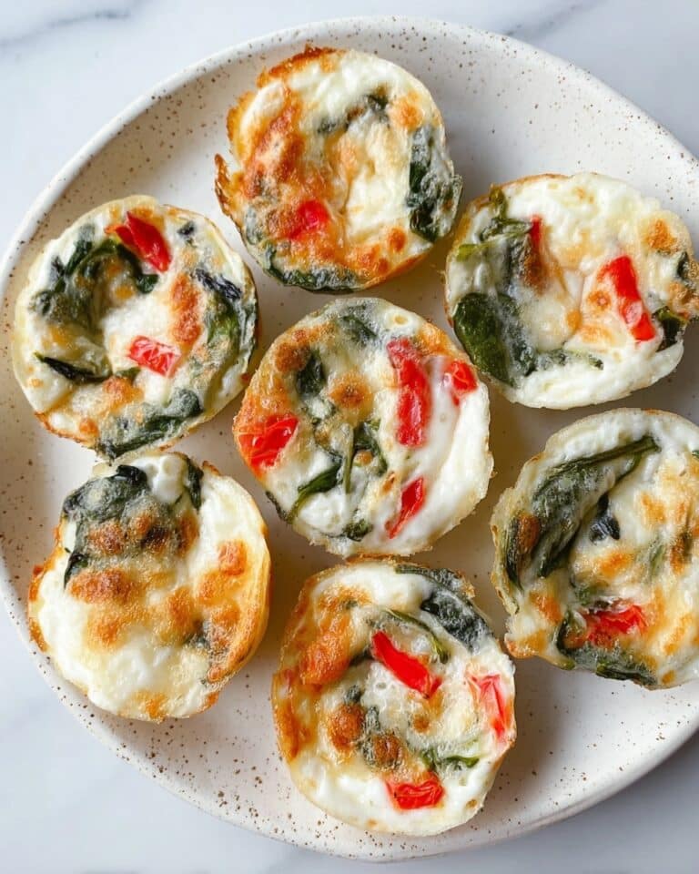 Healthy Egg White Bites with Spinach, Red Bell Pepper, and Cottage Cheese Recipe