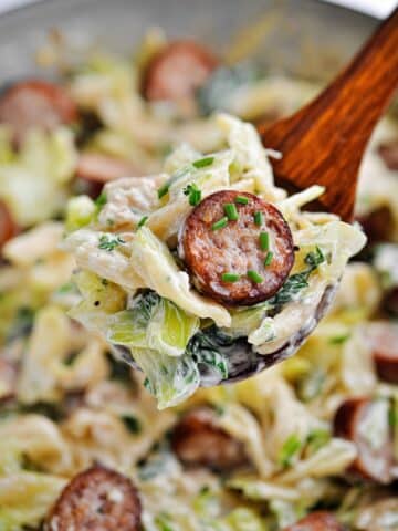 Keto TikTok Cajun Sausage and Cabbage Alfredo Recipe