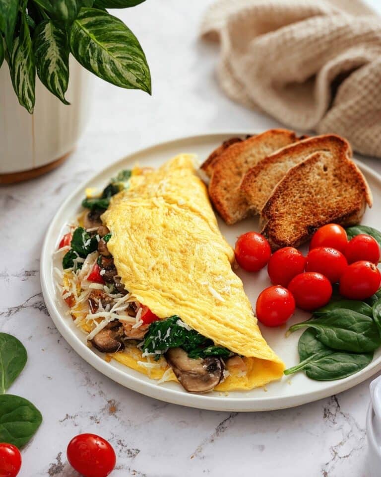 Chicken and Vegetable Cheese Omelette Recipe