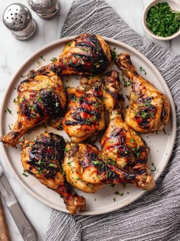 Grilled Chicken Drumsticks and Thighs Marinaded in Buttermilk and Sriracha Recipe