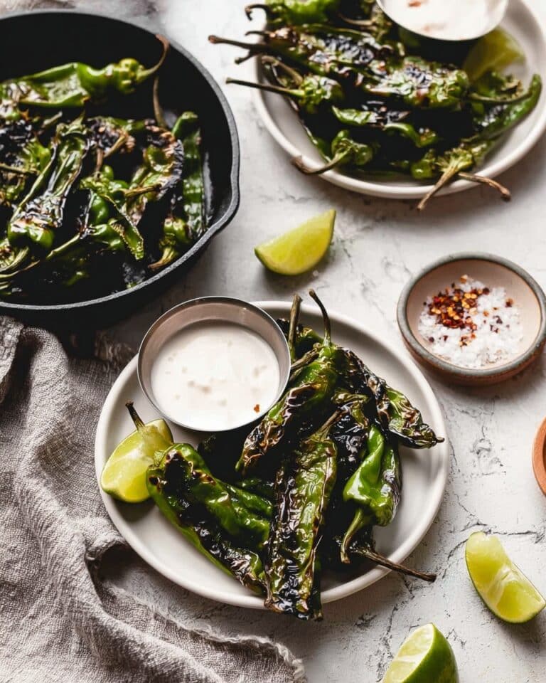 Blistered Shishito Peppers with Spicy Mayo Dipping Sauce Recipe