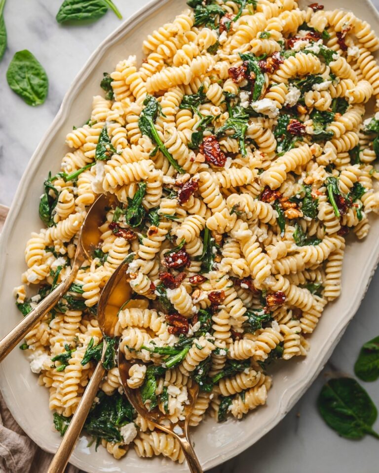 Goat Cheese Pasta Salad with Arugula, Sun-Dried Tomatoes, and Pistachios Recipe
