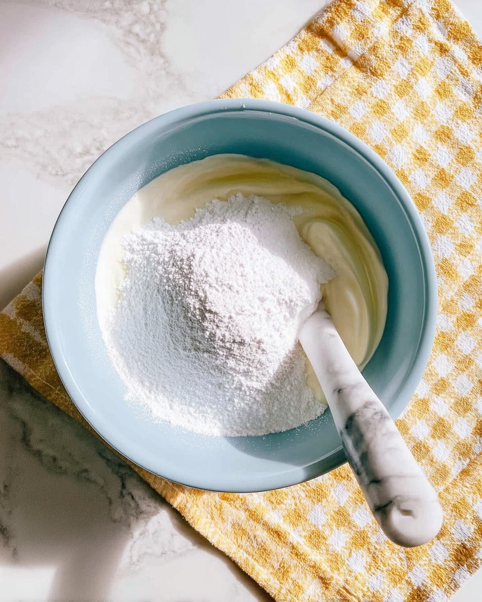 A white bowl holds one main thick layer of smooth white cream with bits of red raspberries mixed in, creating soft pink swirls. A golden spoon scoops a round portion from the center, lifting it slightly above the cream. On top of the spoonful, a single red raspberry sits prominently. Behind, a white bowl with more of the same creamy mixture is slightly out of focus. The scene is set on a white marbled surface. photo taken with an iphone --ar 4:5 --v 7