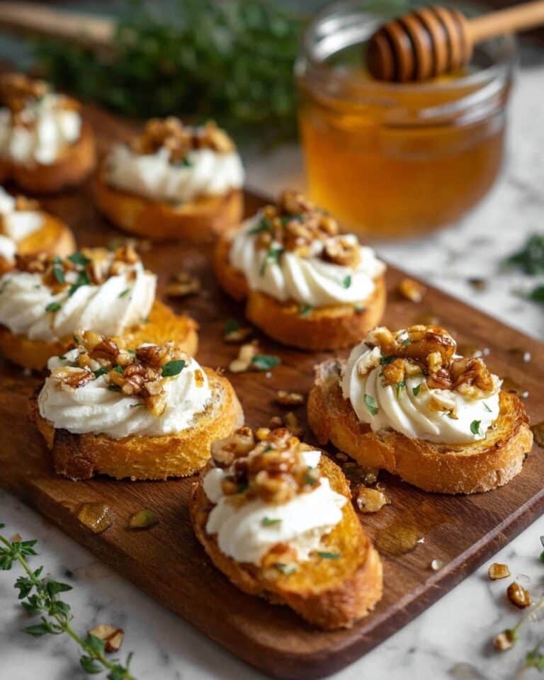 Whipped Ricotta Crostini with Walnuts & Salted Honey Recipe